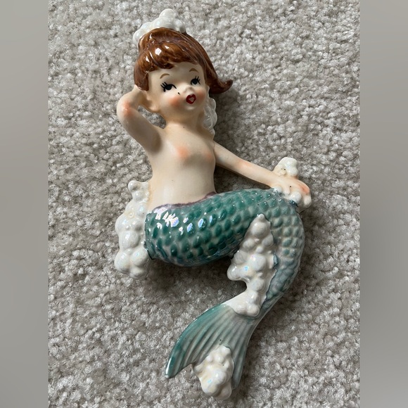 Vintage Lefton Rare Mermaid Wall Hanging Figurine - Picture 4 of 4